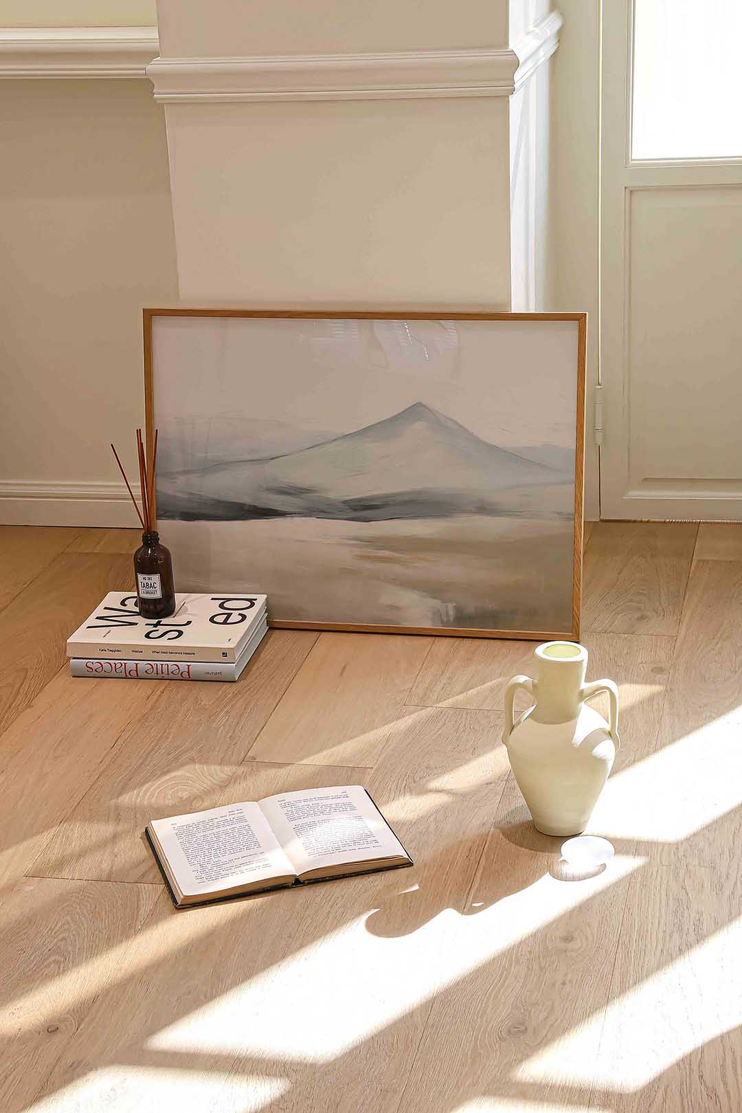 Berglandschap – liggende kleurrijke abstracte wanddecoratie van WallArtistic