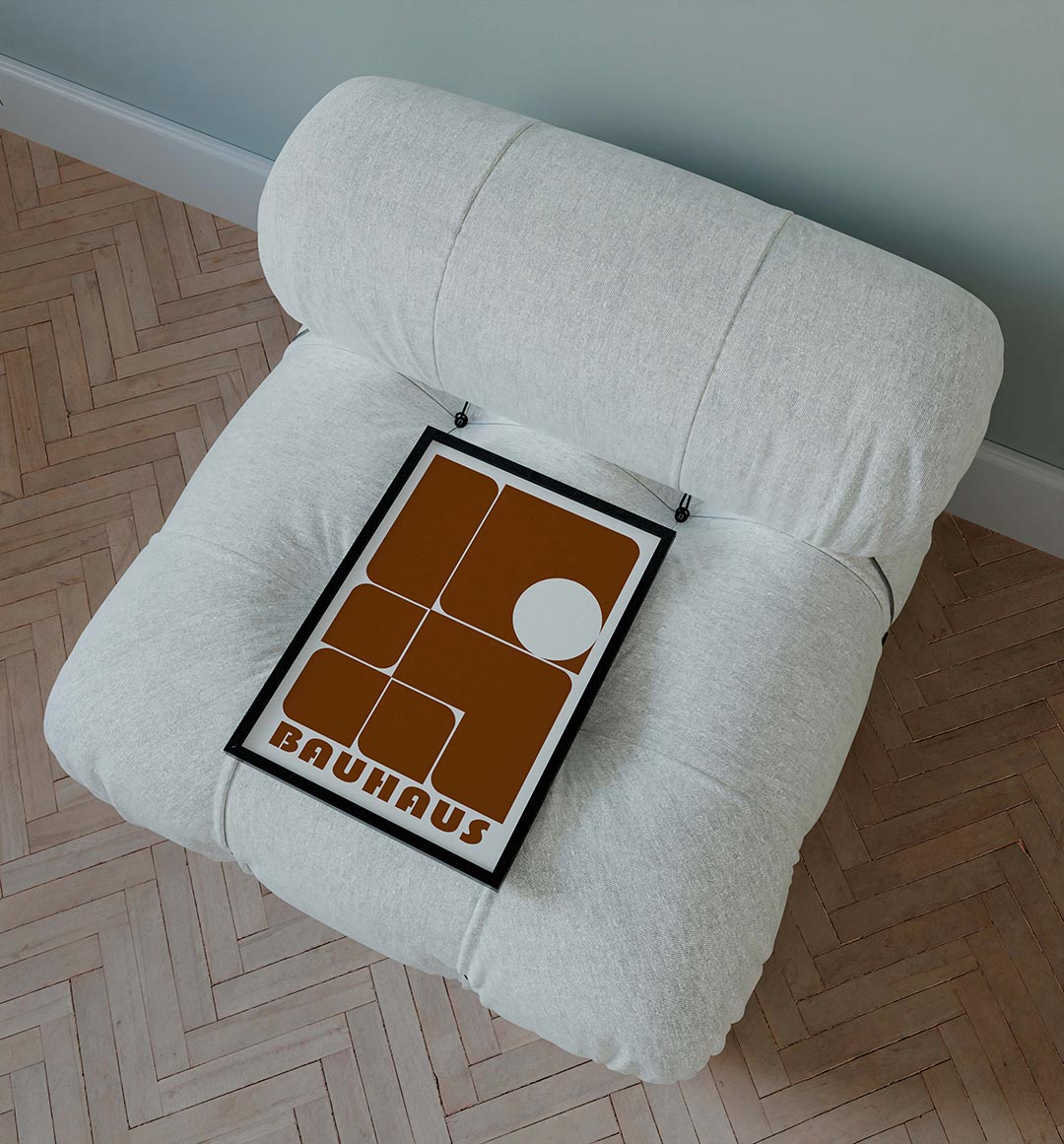 Vorm en balans – staande Bauhaus poster voor aan de muur