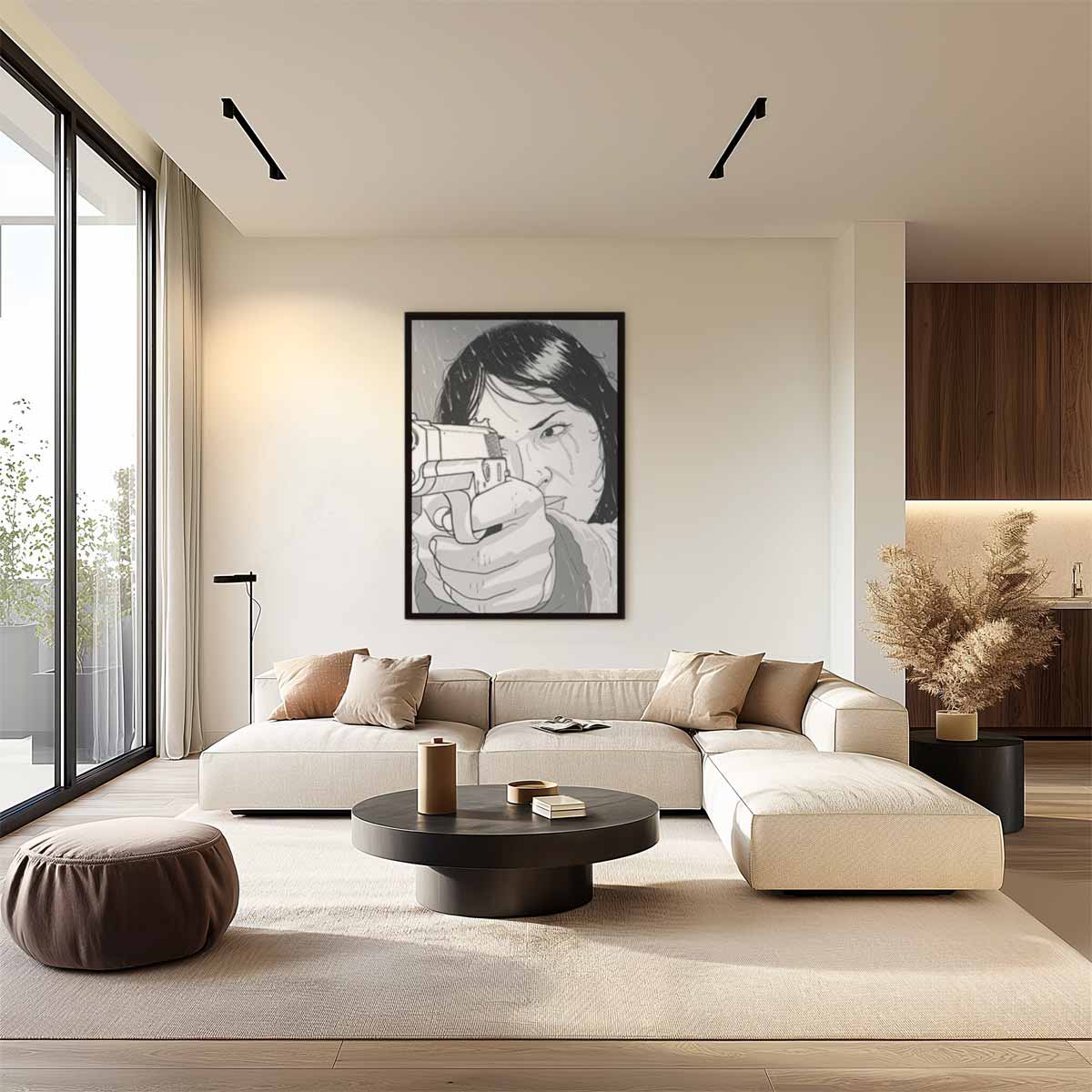 Stoere Illustratie in Stripstijl – dibond wanddecoratie in staand formaat