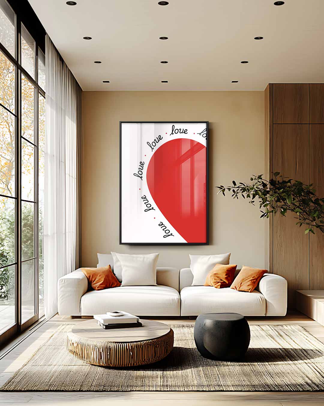 Love in Red – staand kunstwerk voor modern interieur