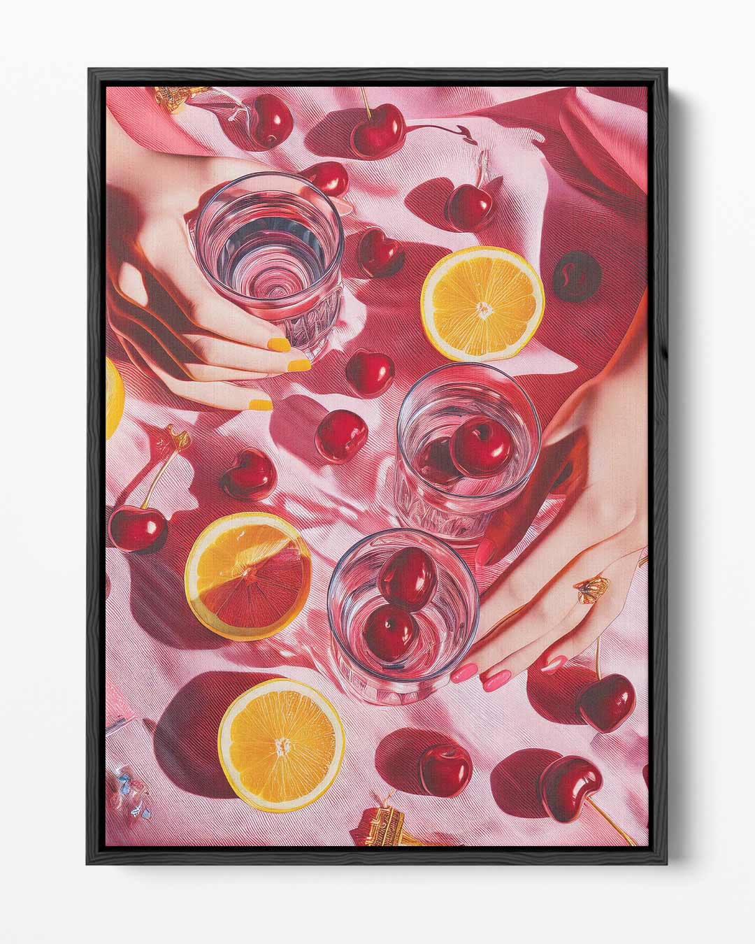 Zomers Fruit en Glazen Kunstwerk – portret kunstwerk als wanddecoratie
