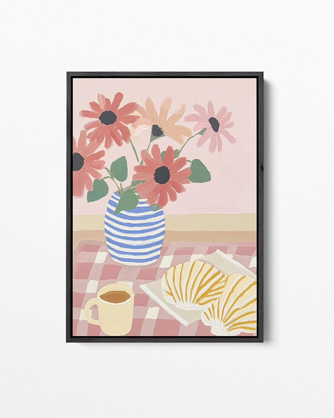 Bloemen en gebak – staand wanddecoratie kunstwerk