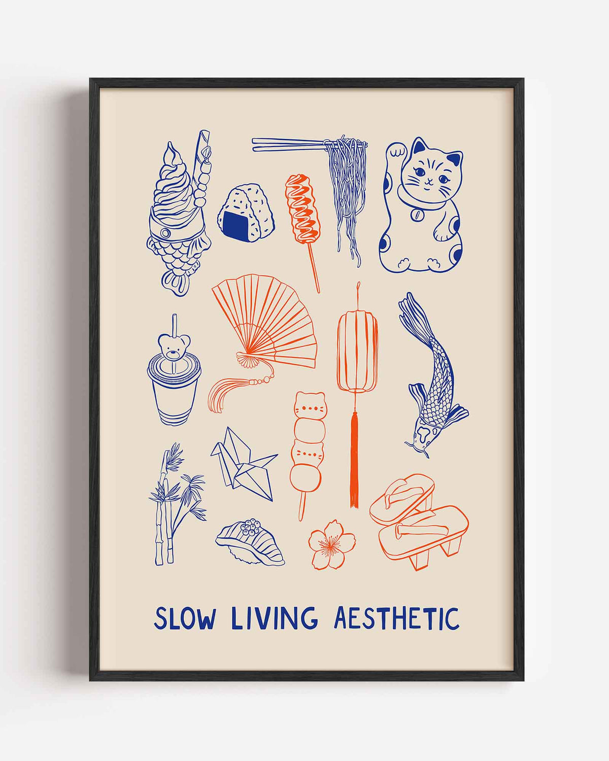 Slow living aesthetic – Aziatische portret poster als wanddecoratie