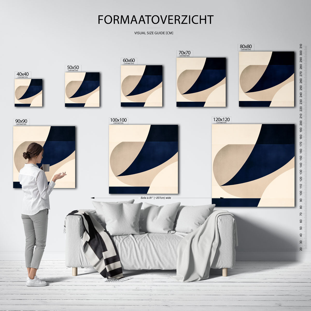 Abstracte vormen – vierkante muurposter voor een modern interieur