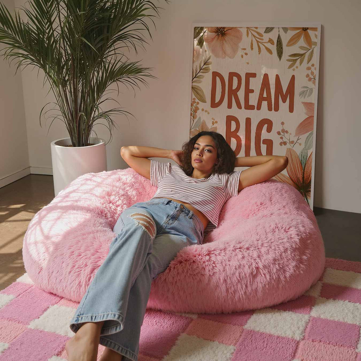 Dream Big Bloemenposter – staande kinderkamer wanddecoratie van WallArtistic