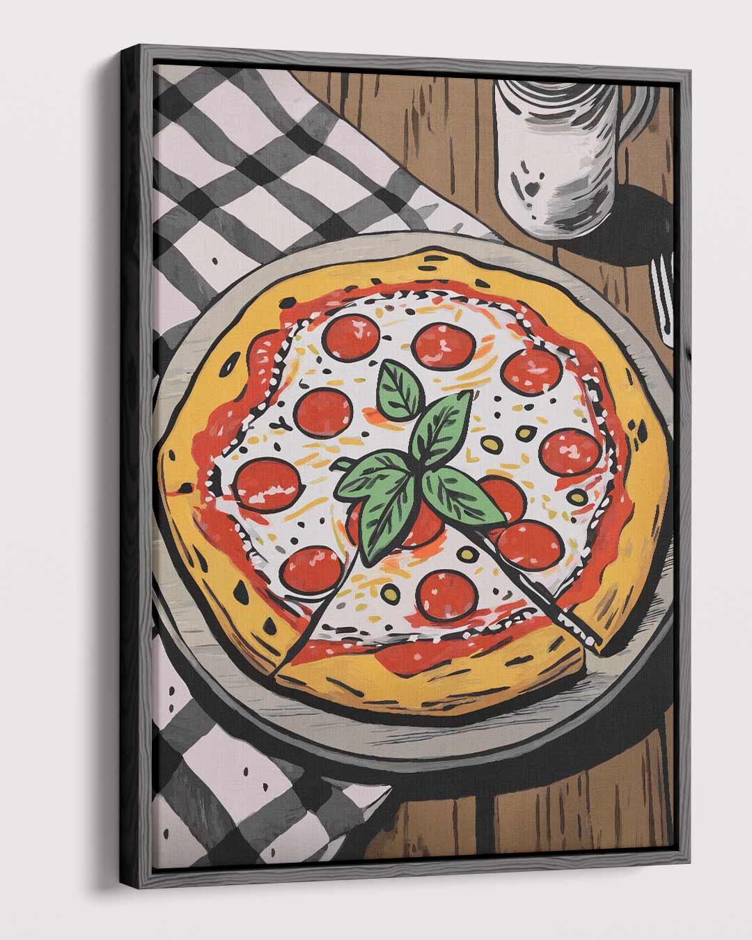 Pizza Liefde op Canvas – modern portret kunstwerk van WallArtistic