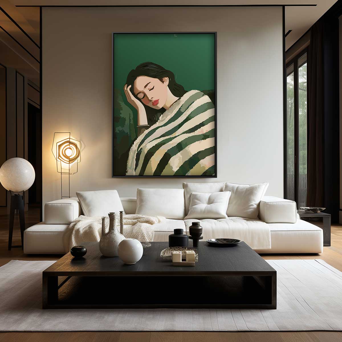 Slaapende Schoonheid – modern portret kunstwerk van WallArtistic