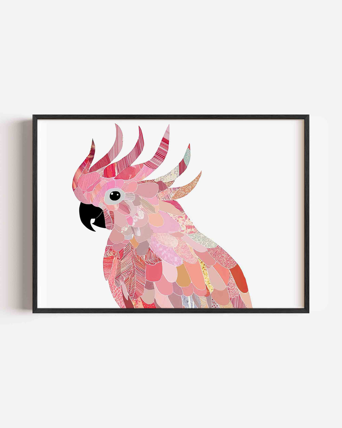 Papegaai in roze tinten – dieren landscape poster als wanddecoratie