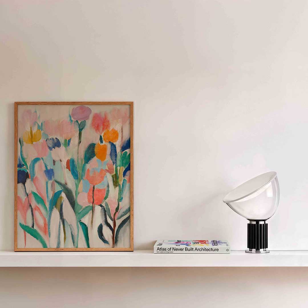 Bloemen in zachte tinten – bloemen wandkunst als portret poster