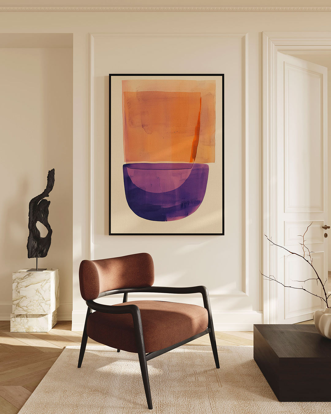 Geometrische kleurencompositie – staand wanddecoratie kunstwerk