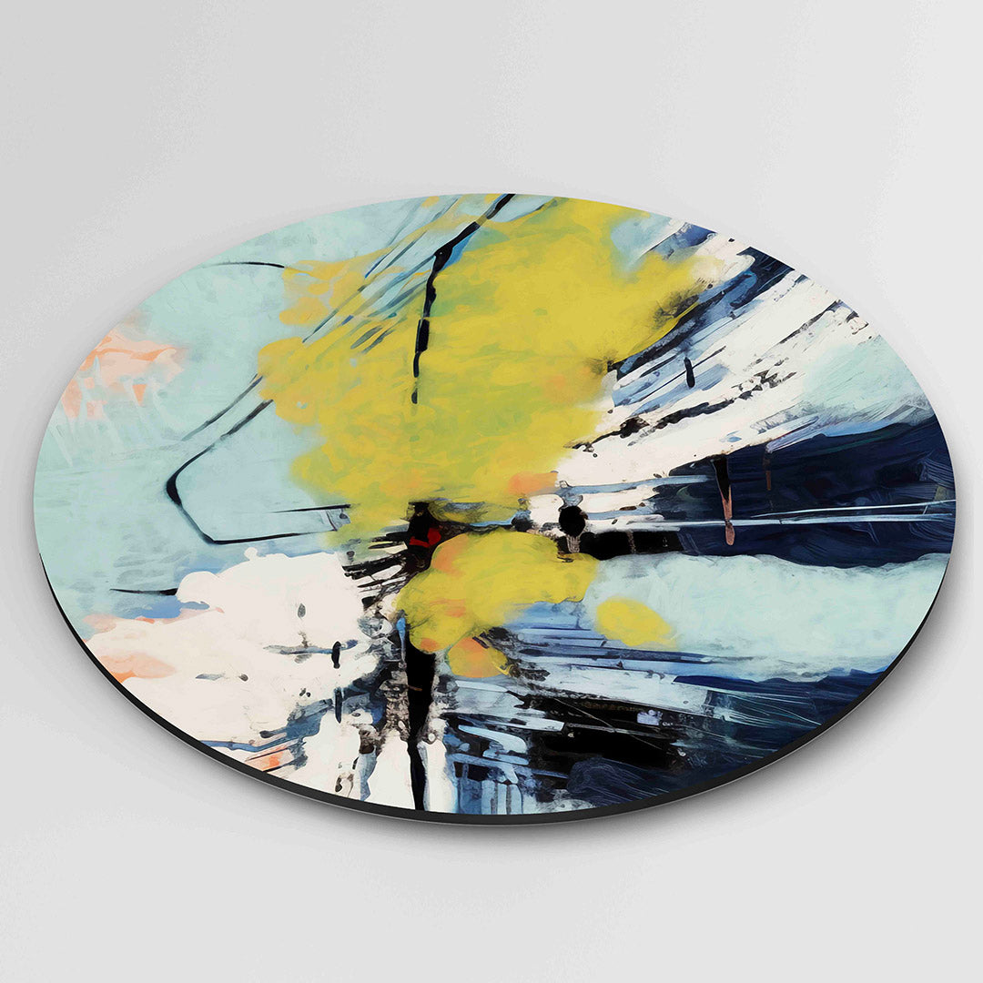 Abstracte vormen – moderne ronde wanddecoratie van WallArtistic