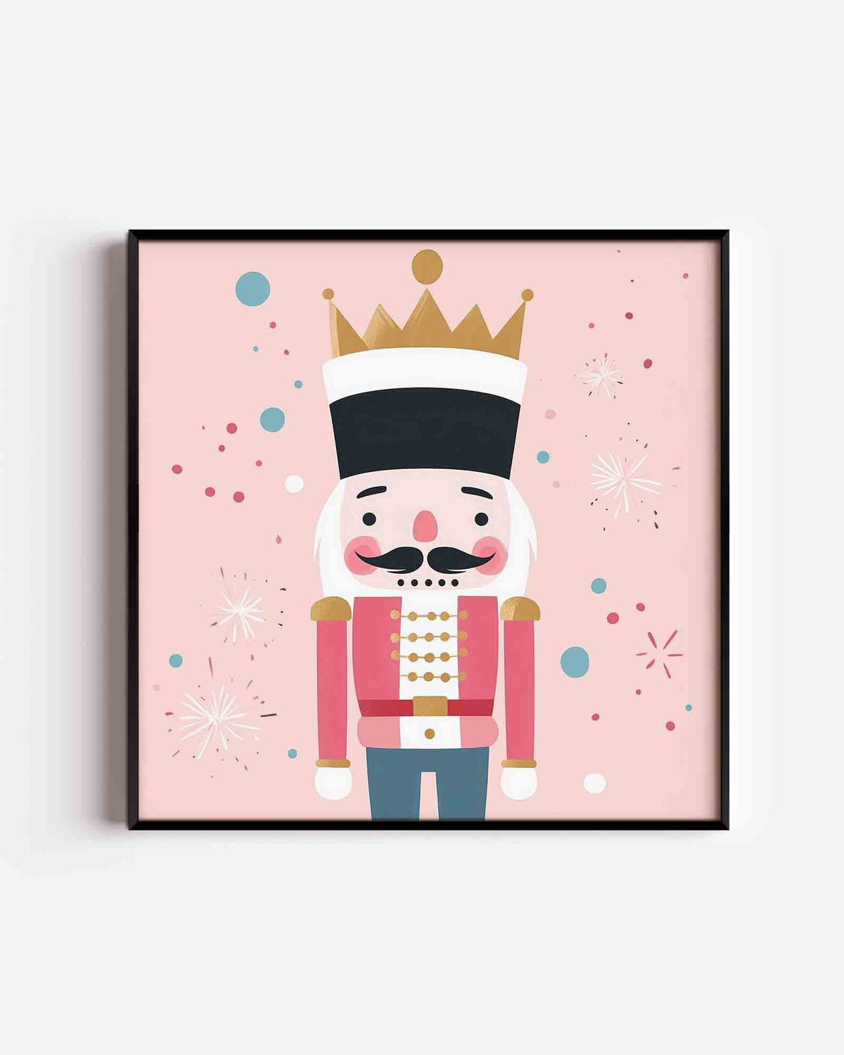 Notenkraakfiguur met kroon – vierkante kinderposter als wanddecoratie