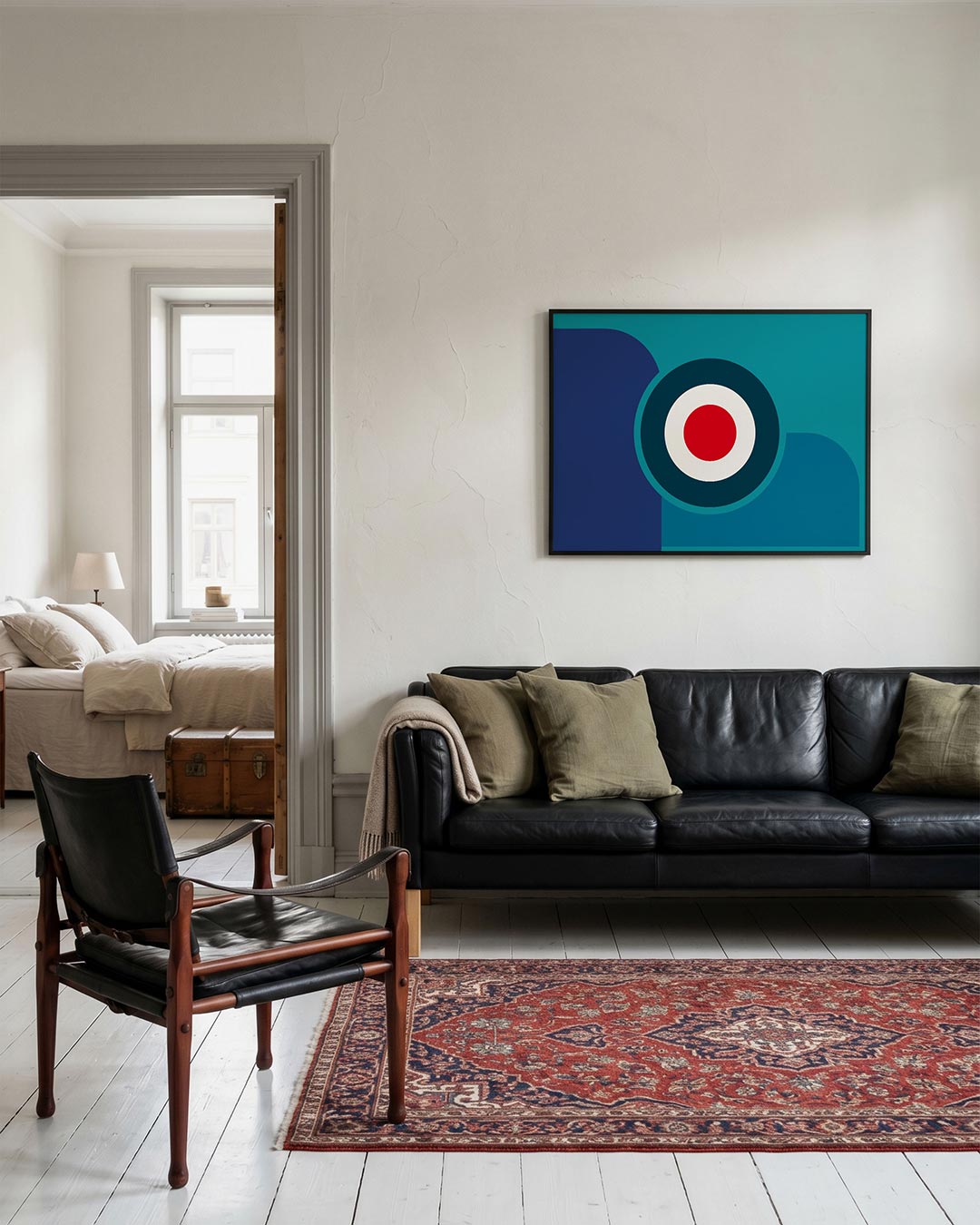 Cirkel en vormen – geometrische Bauhaus poster in liggend formaat