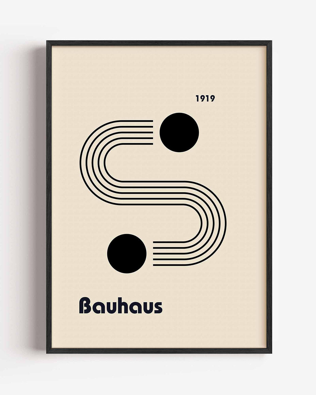 Lijnen en cirkels – staande Bauhaus poster als wanddecoratie