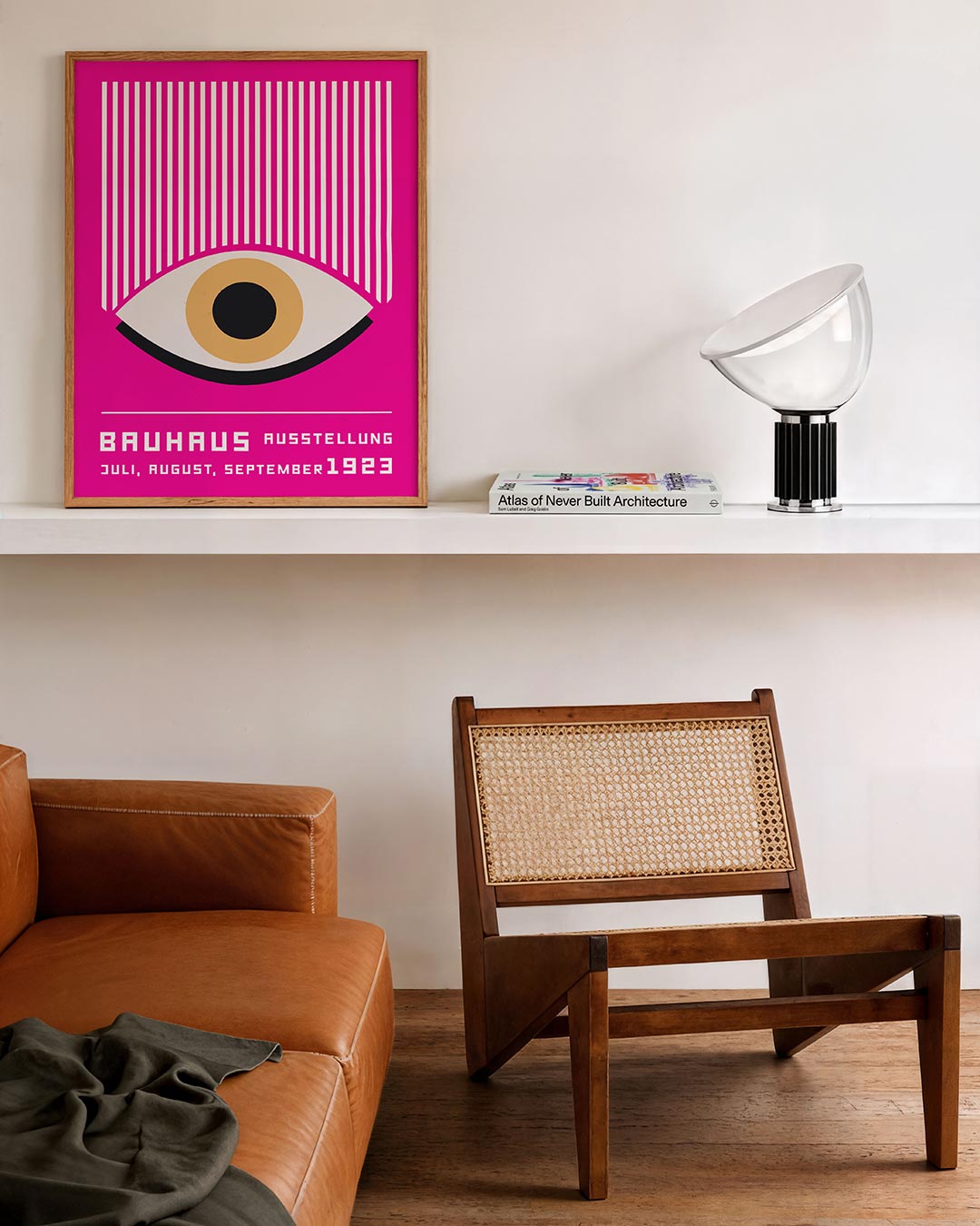 Lijnen en oogvorm – staande Bauhaus poster voor aan de muur