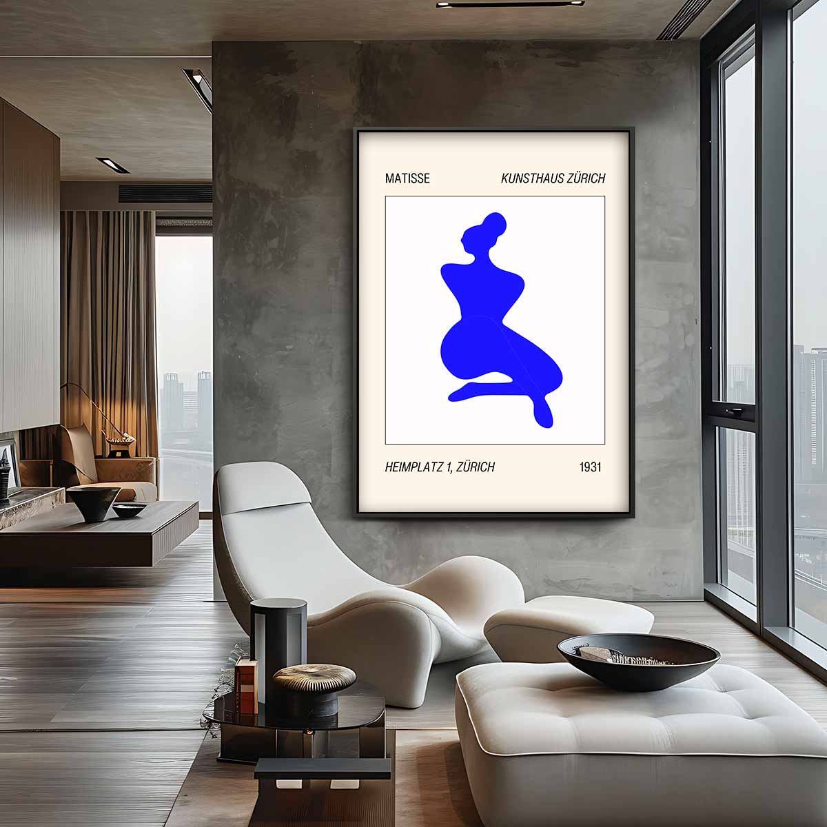Abstracte Dansende Vrouw – kunstwerk met zwarte baklijst
