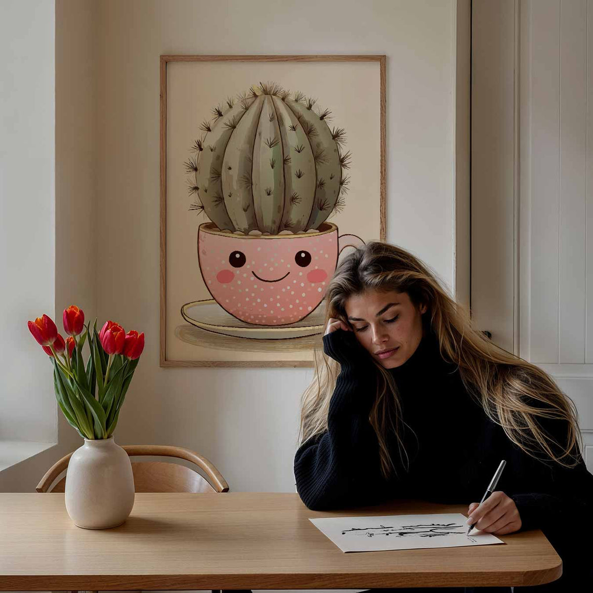 Schattige Cactus Kopje – Popart poster als moderne urban wanddecoratie