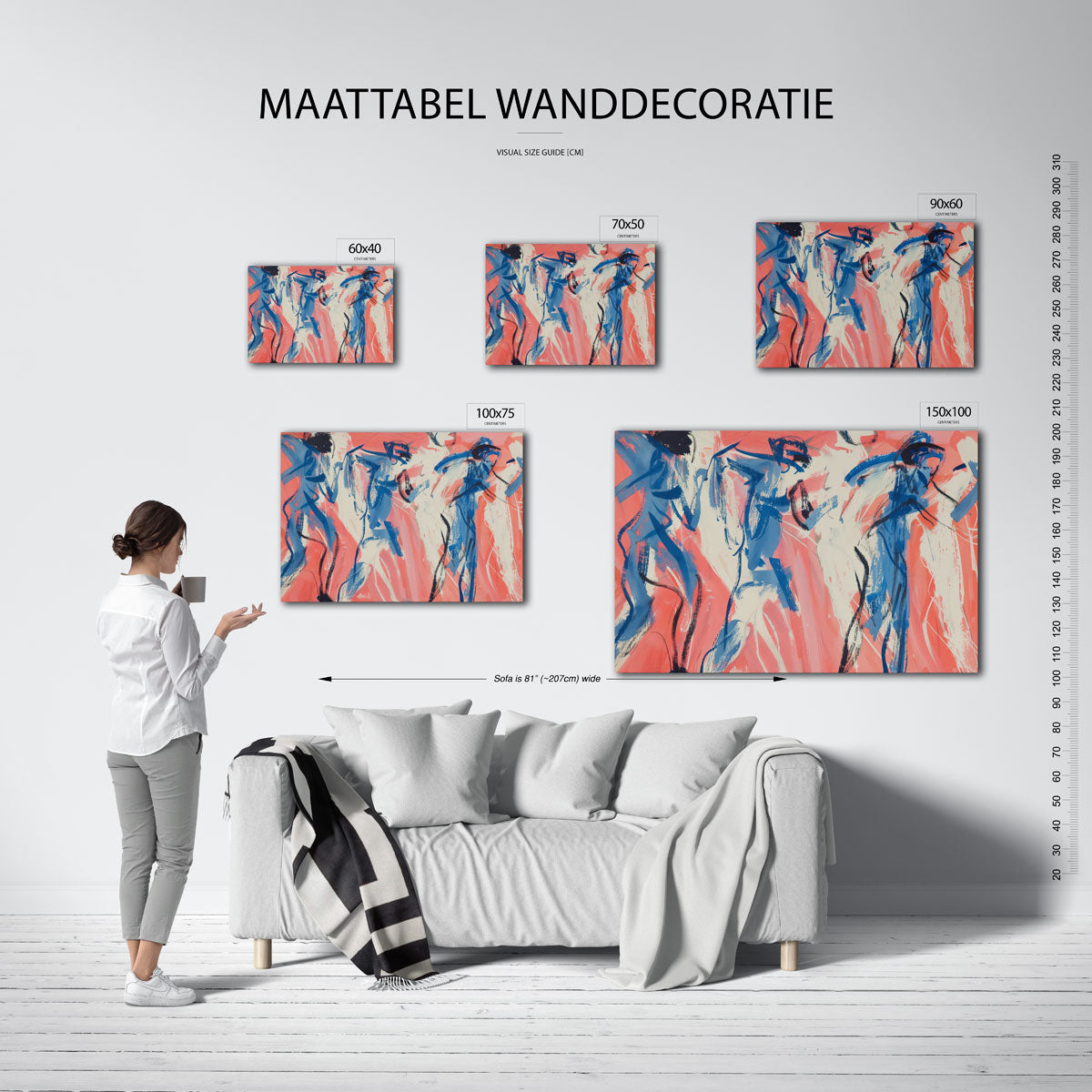 Dynamische figuren – kunstwerk op canvas, dibond of plexiglas