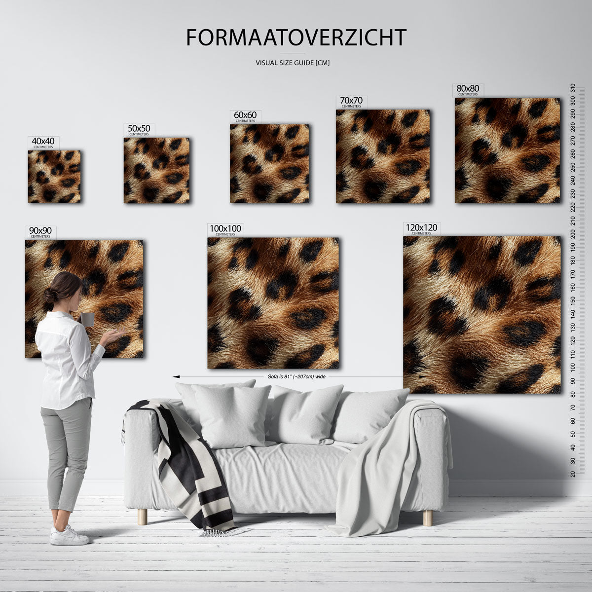 Luipaardprint – vierkante muurposter met jungle thema