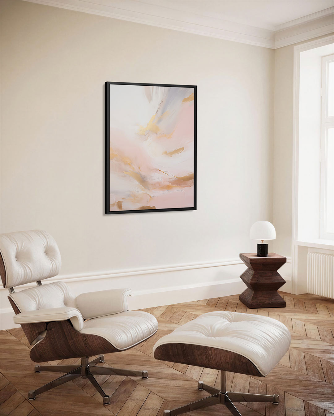 Zachte kleuren vloeiend – staand wanddecoratie kunstwerk