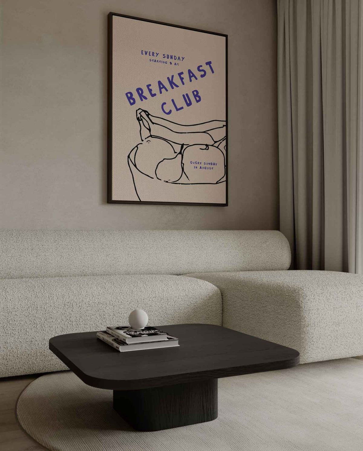 Breakfast Club Illustratie – dibond wanddecoratie in staand formaat