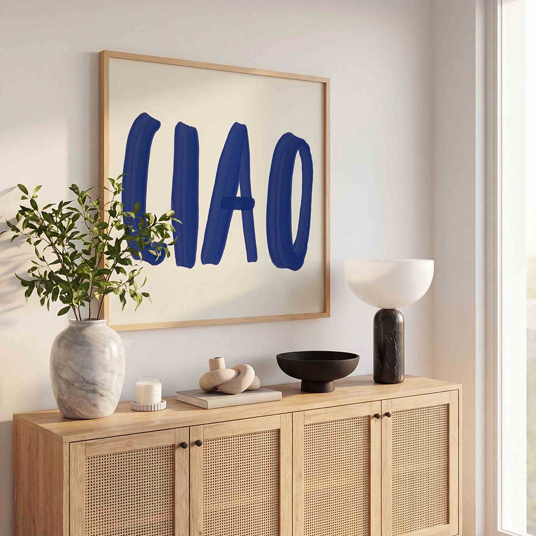 Ciao – kleurrijke poster in vierkant formaat