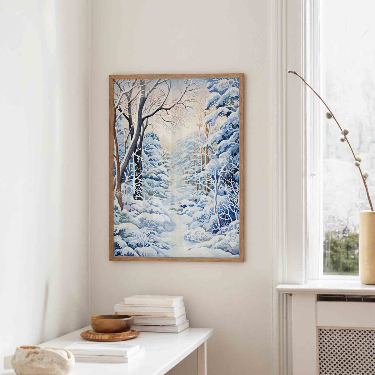 Sneeuwlandschap – staande kerst wanddecoratie van WallArtistic