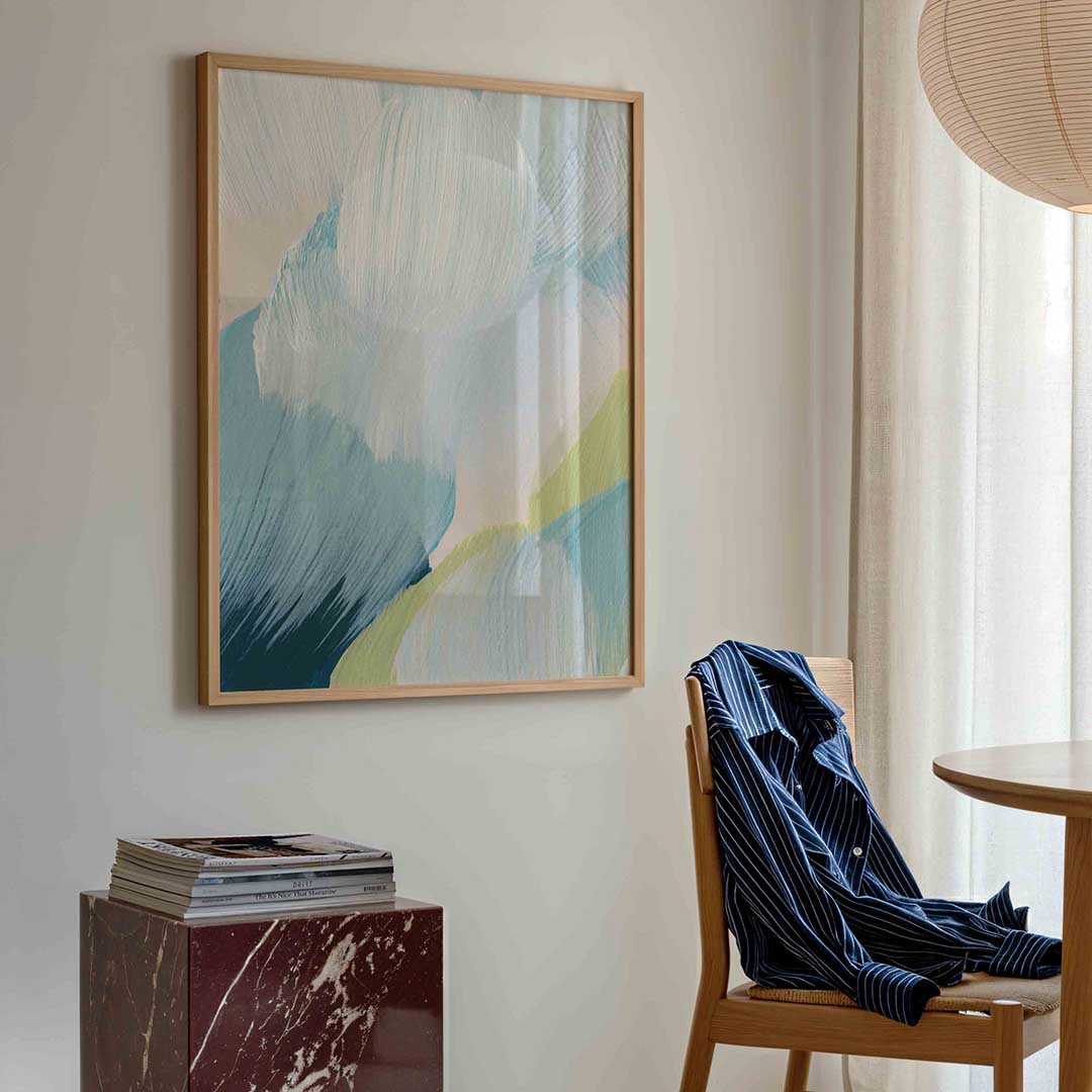 Abstracte penseelstreken – artistieke poster in staand formaat