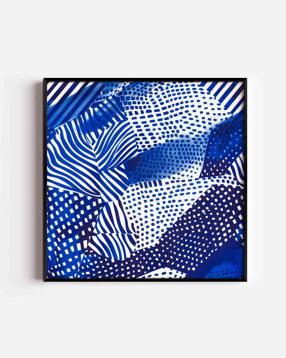 Blauwe patronen – kleurrijke illustratie poster als wanddecoratie