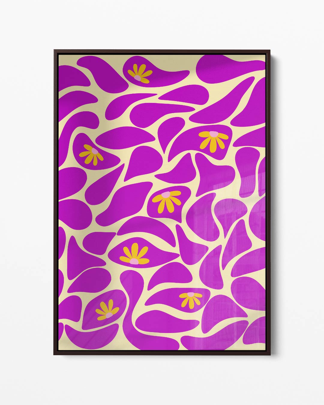 Vrolijke Bloemen Abstract – portret kunstwerk als wanddecoratie