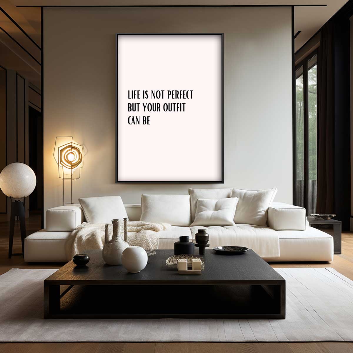Inspirerende Outfit Quote – dibond wanddecoratie in staand formaat