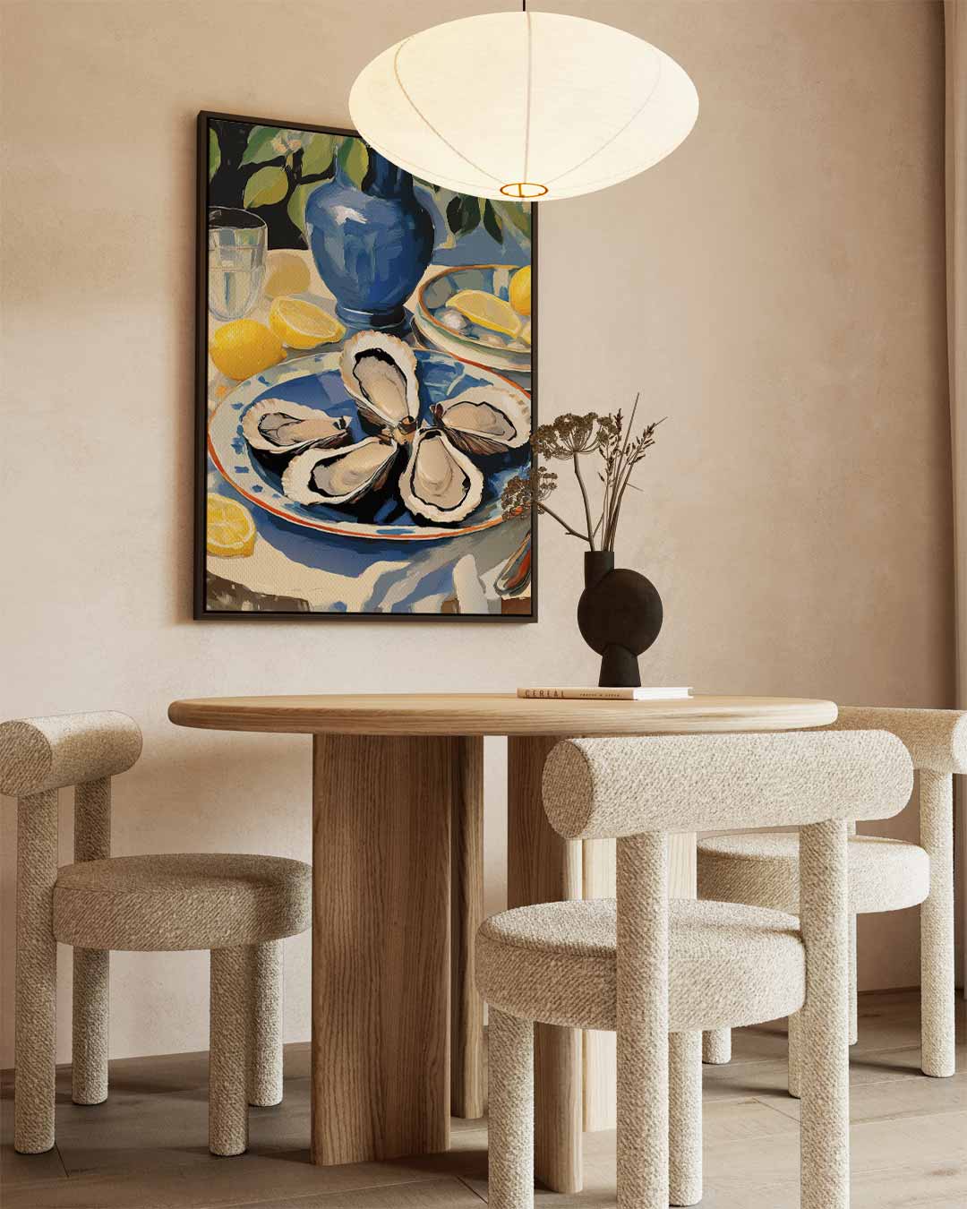 Blauwe Rustieke Tafereel – canvas wanddecoratie in portret formaat
