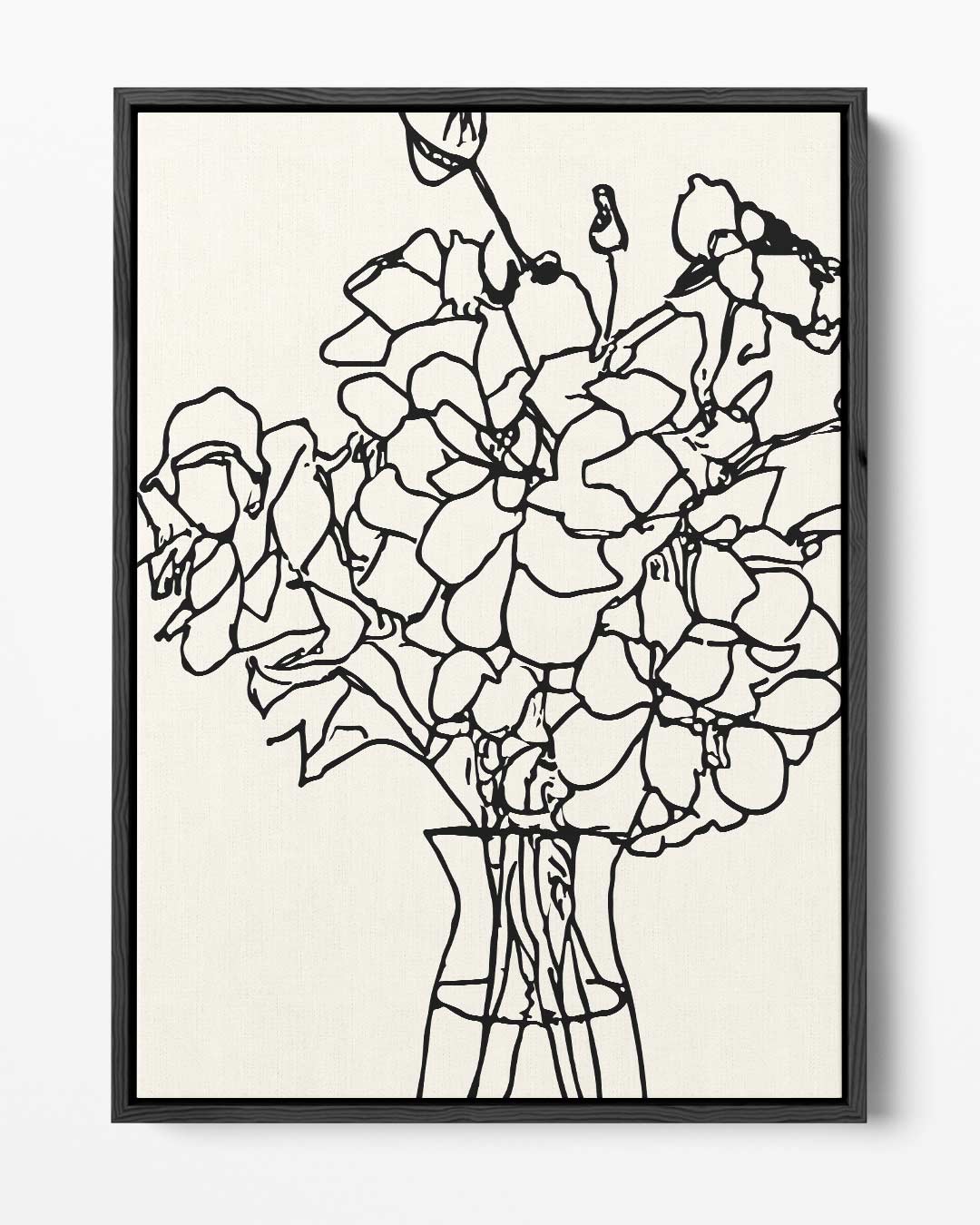 Lijntekening Bloemboeket – portret kunstwerk als wanddecoratie
