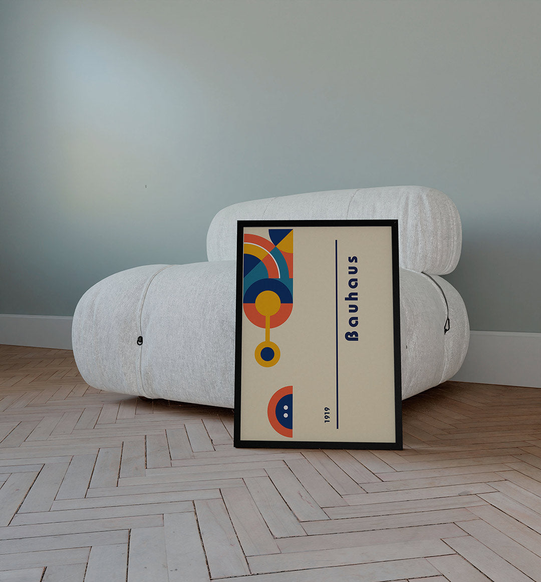 Vormen en vlakkenspel – staande Bauhaus poster voor aan de muur