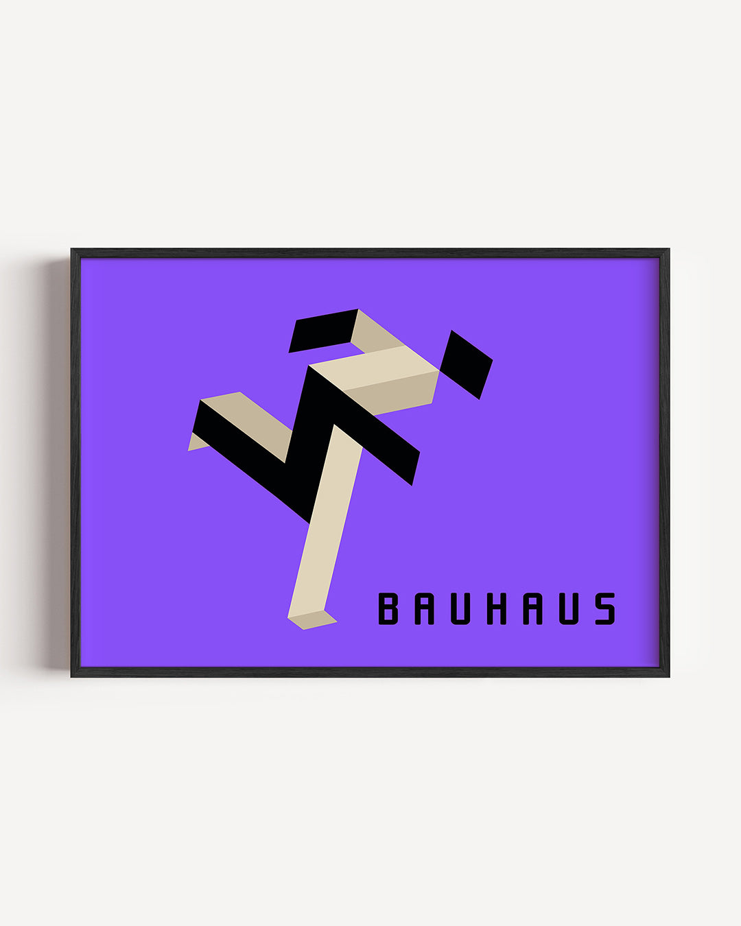 Vorm en beweging – liggende Bauhaus poster als wanddecoratie