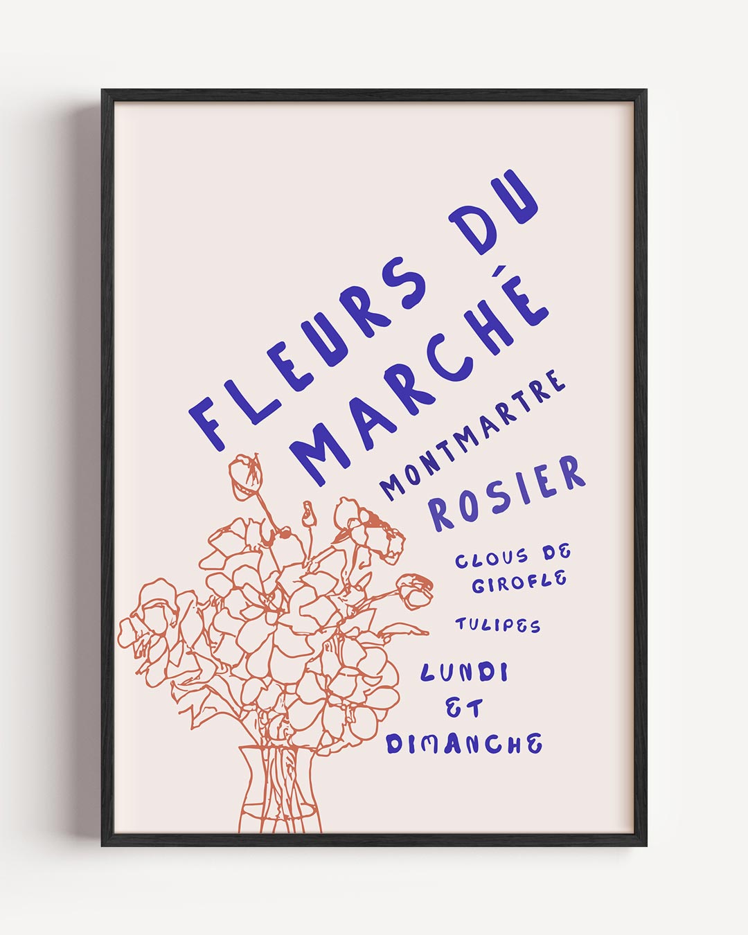 Fleurs du Marché – keuken portret poster als wanddecoratie