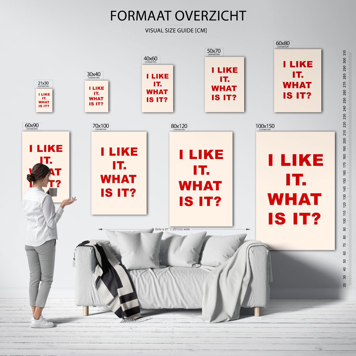 I like it tekst – staande muurposter met Slow Living uitstraling