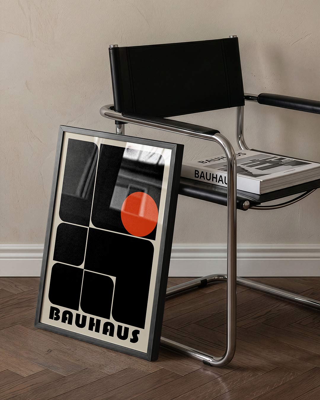 Vorm en balans – staande Bauhaus poster voor aan de muur