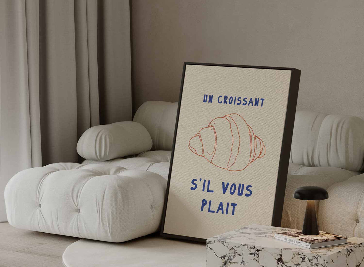 Charmante Croissant Illustratie – portret kunstwerk als wanddecoratie, afbeelding 13
