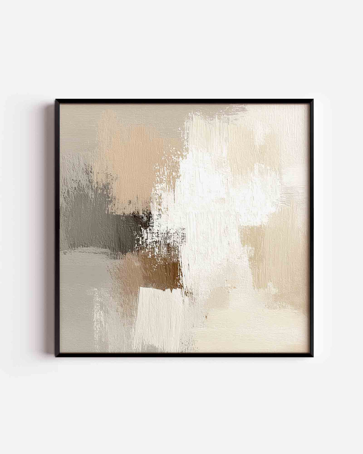 Abstracte beige en grijze – abstracte textuur vierkante poster als wanddecoratie