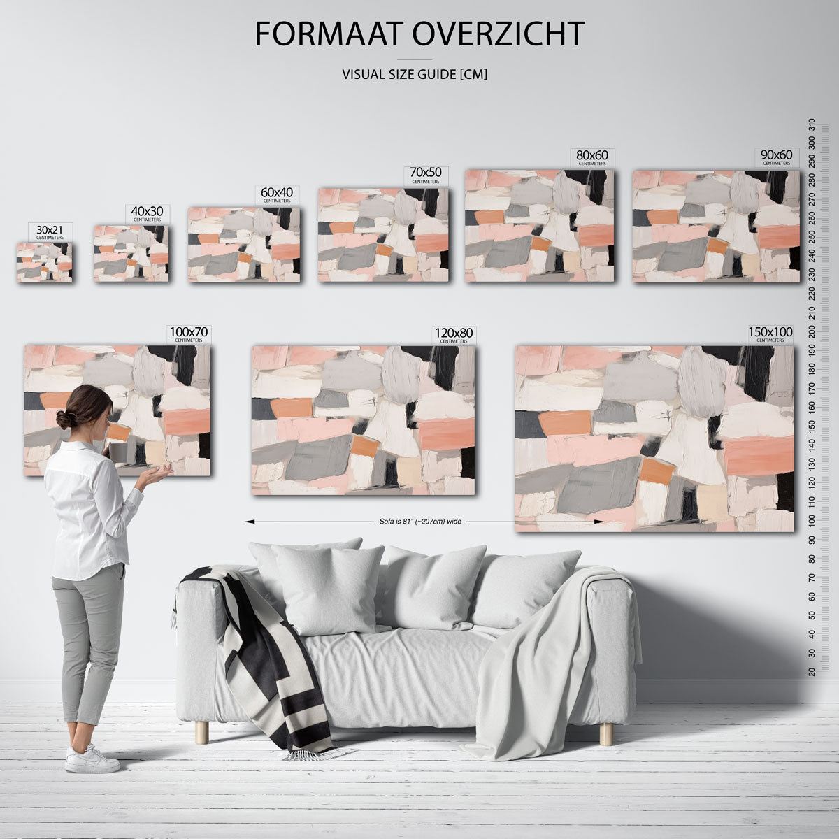 Abstracte vormen – liggende muurposter met abstracte vormen