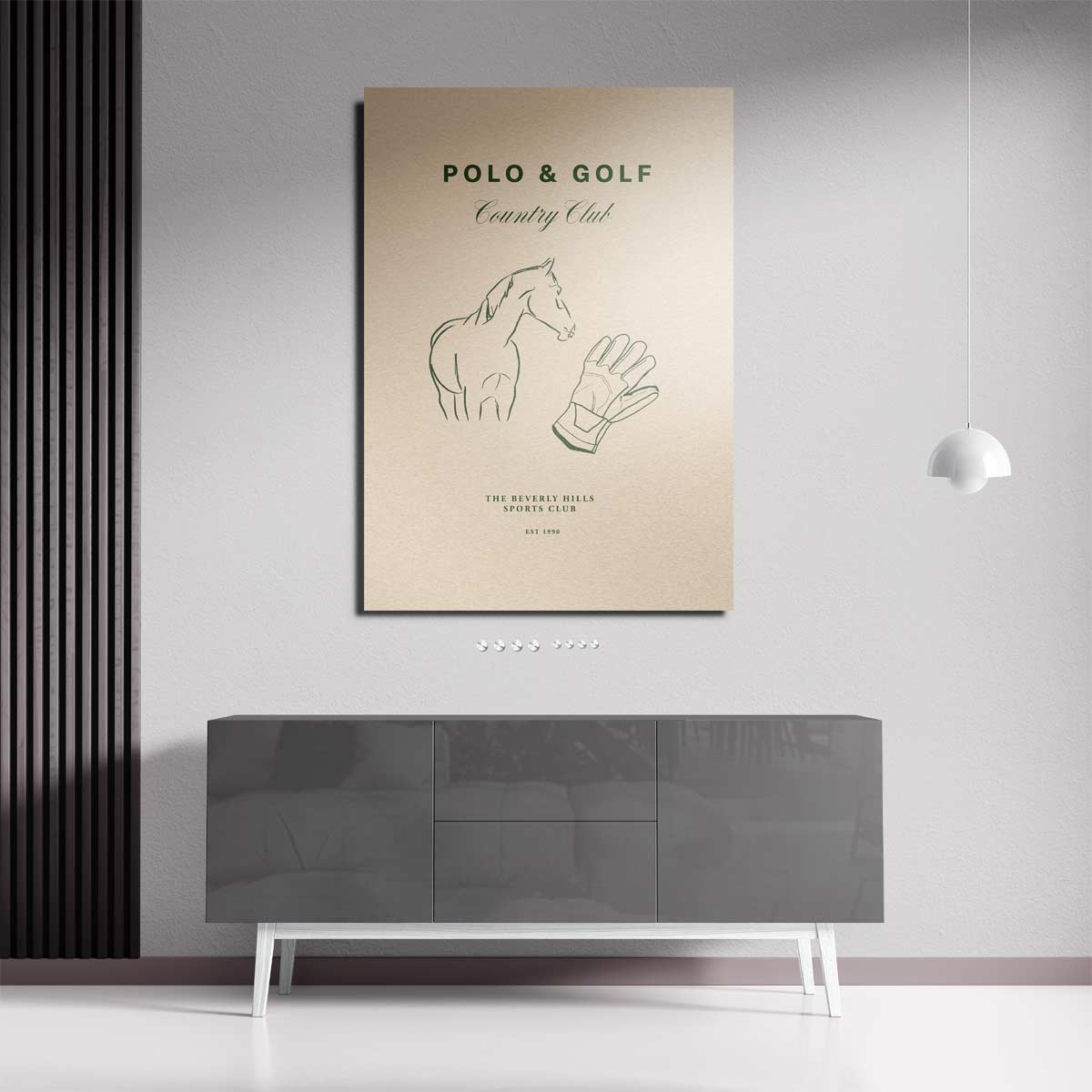 Elegant Paardenstad en Sportvormen – staande wandkunst voor woonkamer of interieur