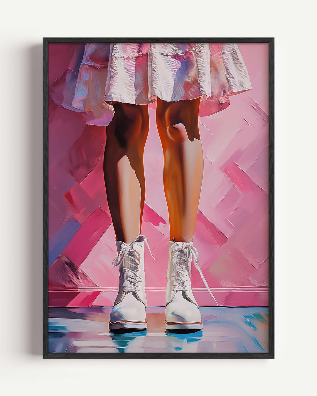 Vrouwelijke Elegantie in Roze – zomer portret poster als wanddecoratie