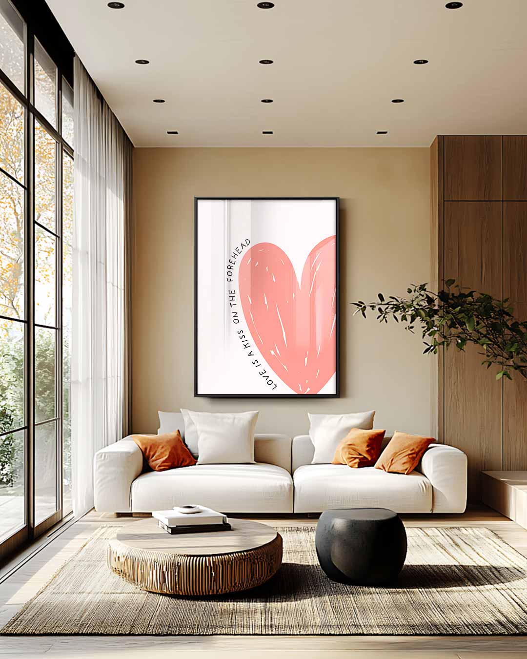 Voorhoofd Kus Liefde Kunst – staand kunstwerk voor modern interieur