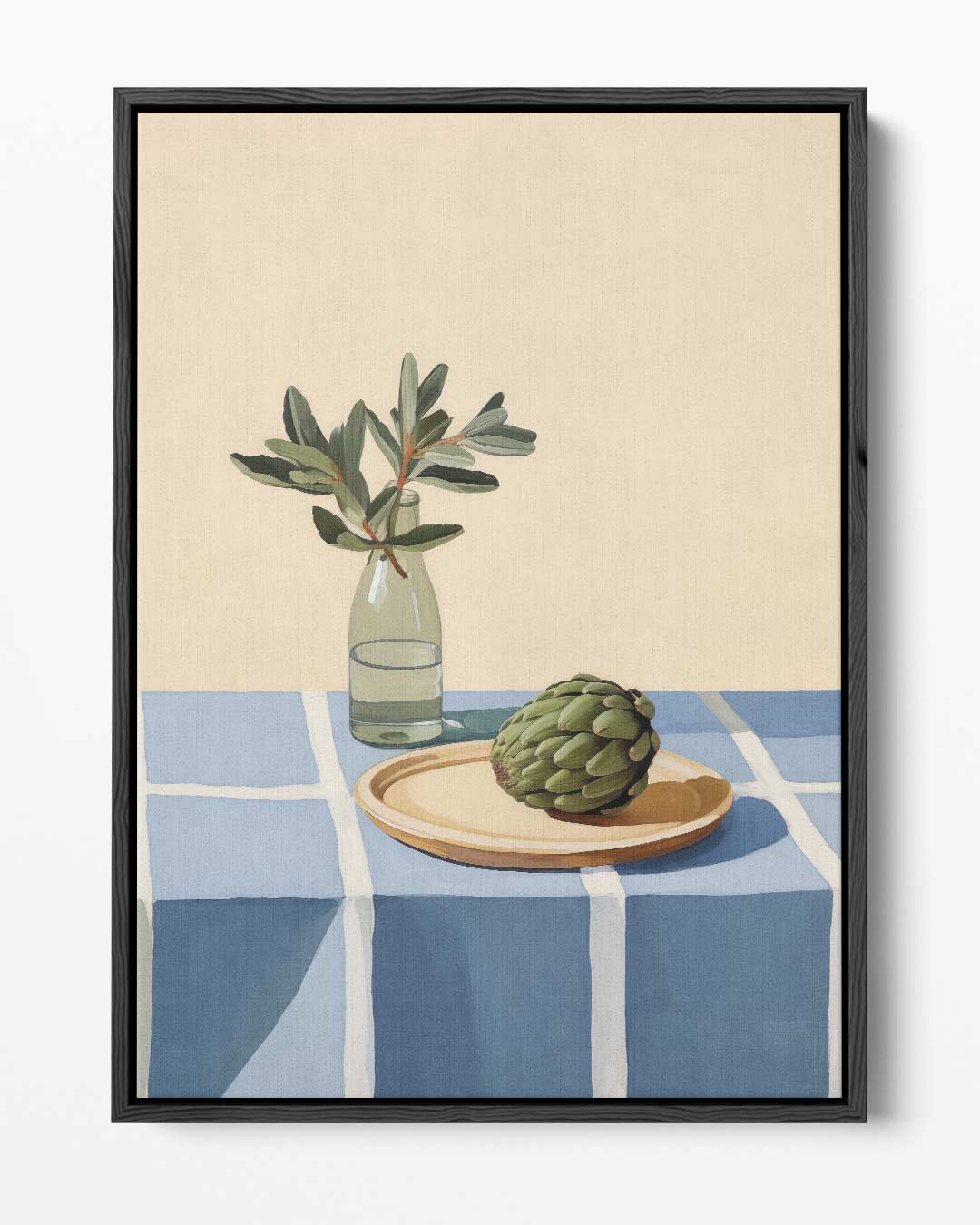 Stilleven met Artisjok en Fles – portret kunstwerk als wanddecoratie