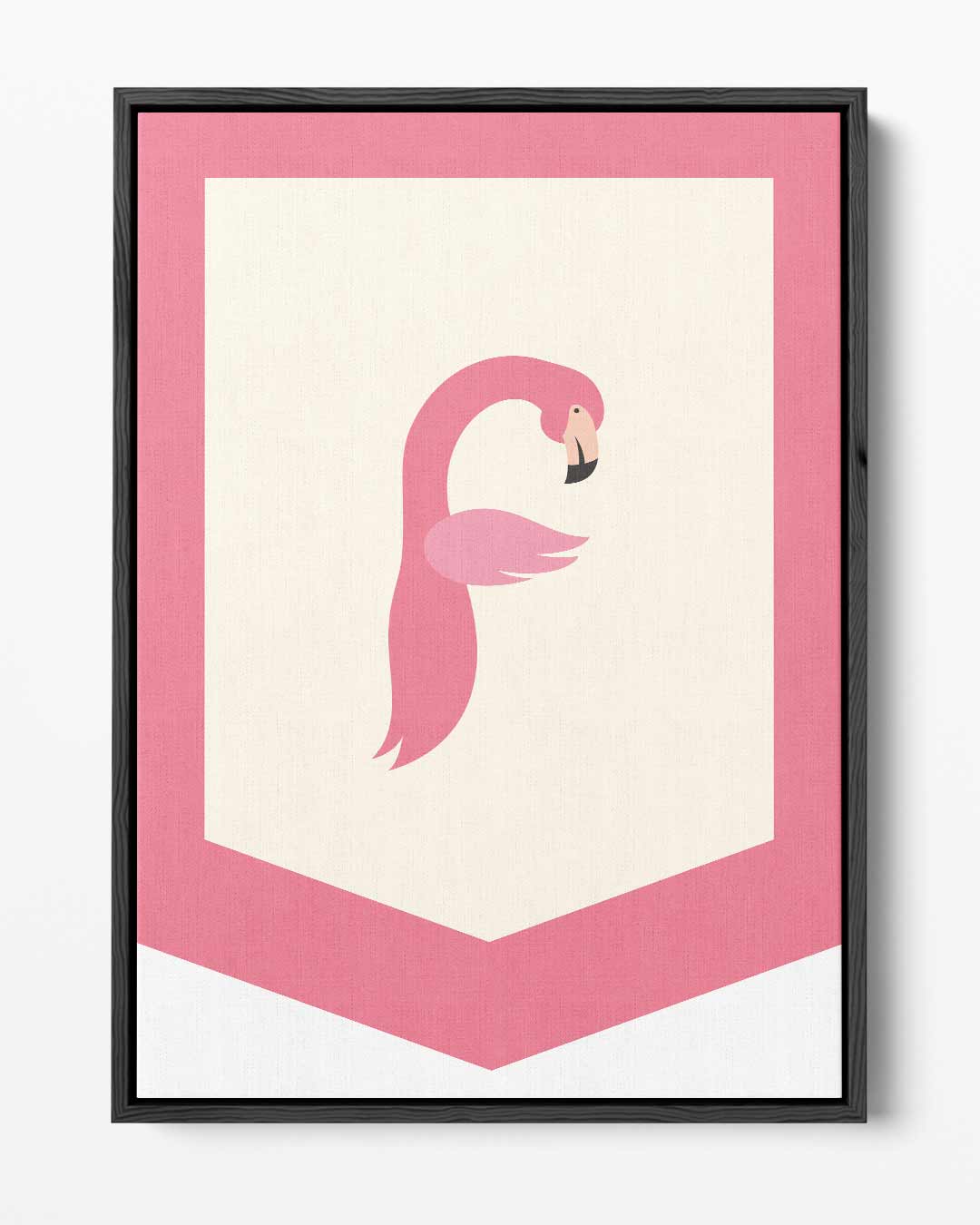 Flamingo Elegantie – portret kunstwerk als wanddecoratie
