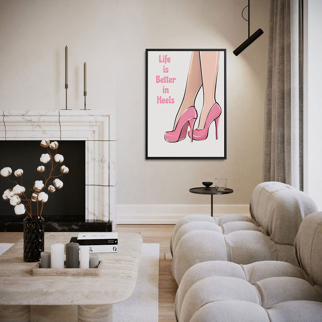 Hoge hak illustratie – staand wanddecoratie kunstwerk