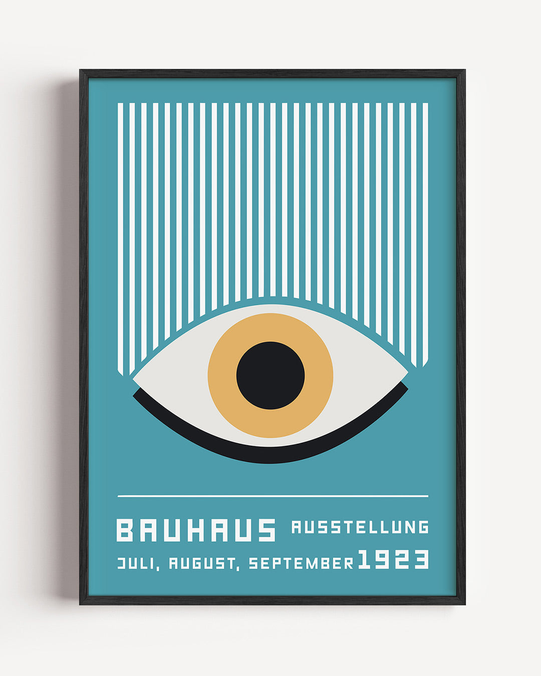 Oog en lijnen – staande Bauhaus poster als wanddecoratie