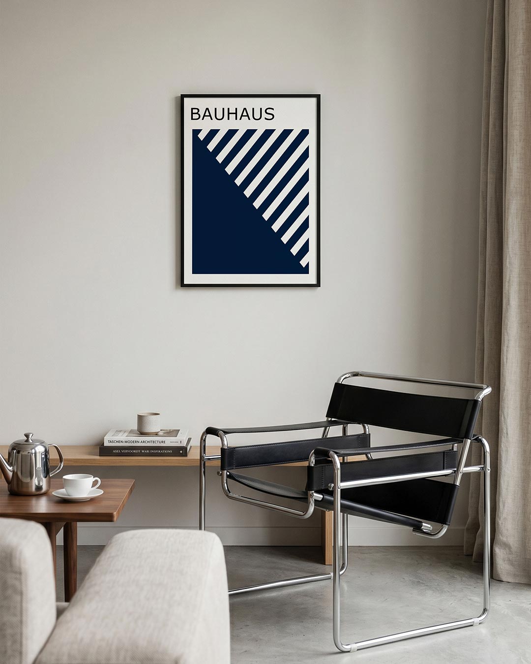 Diagonal lijnen – geometrische Bauhaus poster in staand formaat