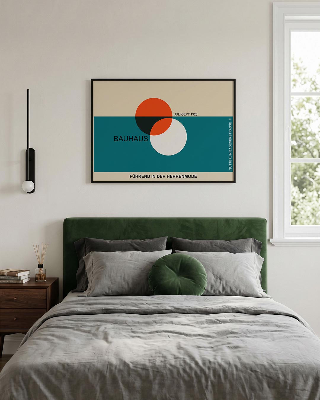 Vormen en kleurvlakken – liggende Bauhaus poster voor aan de muur